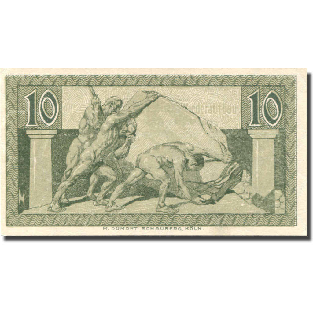 Banknote, Germany, Bonn, 10 Pfennig, personnage, 1920, UNC(63), Mehl:B 74.6a