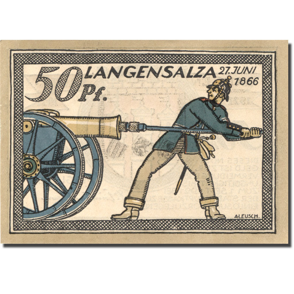 Banknote, Germany, Salza, 50 Pfennig, château, 1921 UNC(63) Mehl: 770.3a
