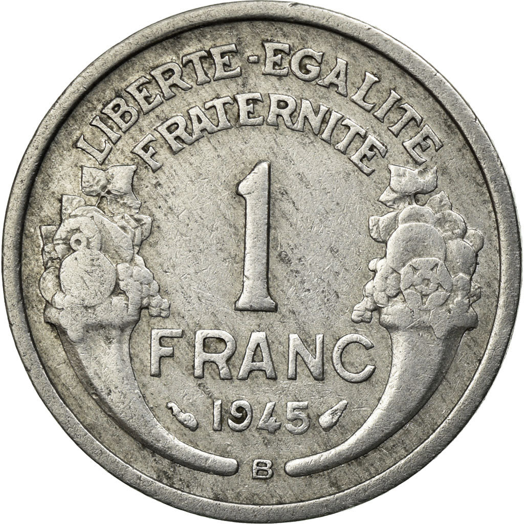 Monnaie, France, Morlon, Franc, 1945, Beaumont le Roger, TTB, Aluminium