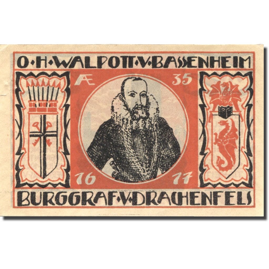 Banknote, Germany, Königswinter, 50 Pfennig, ruine 1, 1921 AU(55-58) Mehl: 731.2