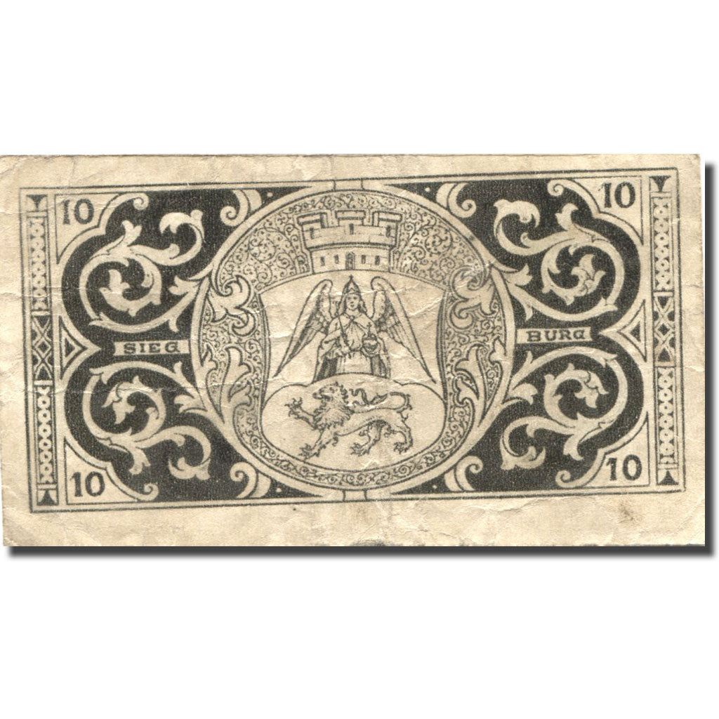 Geldschein, Deutschland, Siegburg, 10 Pfennig, Ecusson, 1921 S Mehl: 1225.1
