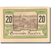 Banknote, Austria, Kasten, 20 Heller, village, 1920 UNC(63) Mehl:FS 428c