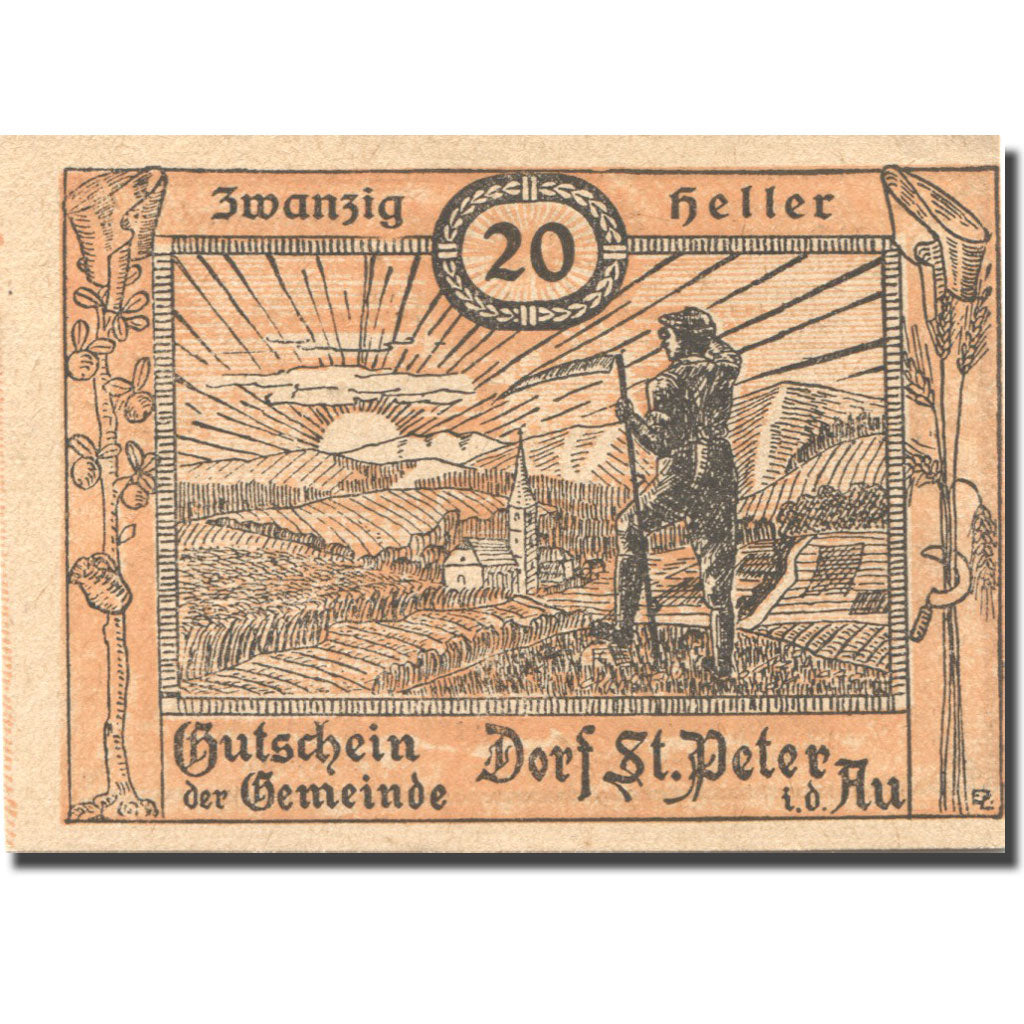 Banknote, Austria, St Peter in der Au, 20 Heller 1920 UNC(63) Mehl:FS 923Ac
