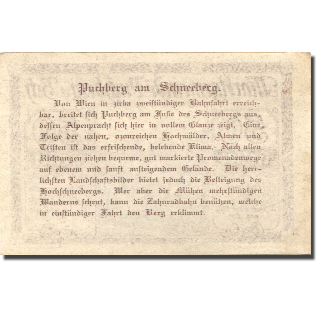 Banknote, Austria, Puchberg, 50 Heller, château, 1920 AU(55-58) Mehl:FS 786b