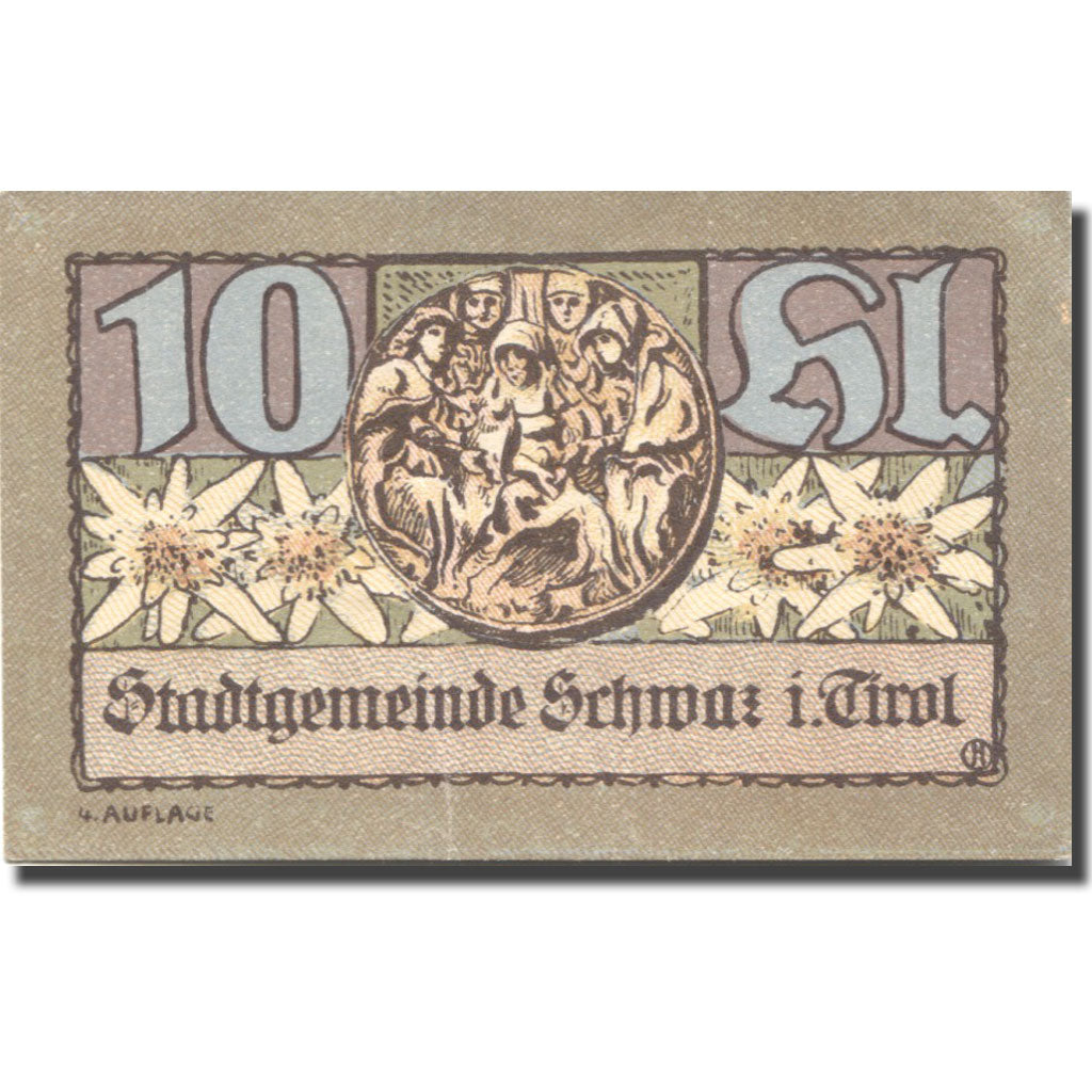 Banknote, Austria, Schwaz, 10 Heller, Blason, 1920 EF(40-45) Mehl:FS 983a