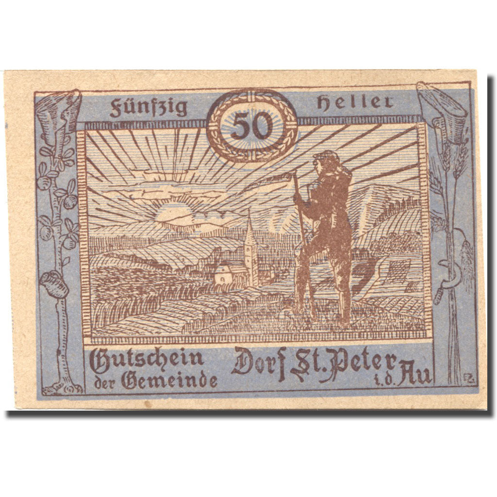 Banknote, Austria, St Peter 50 Heller, Agriculteur 1, 1920 UNC(63) Mehl:FS 923Ac