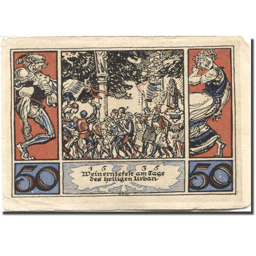 Banknote, Germany, Arnstadt, 50 Pfennig personnage 1921 EF(40-45), Mehl:43.3a