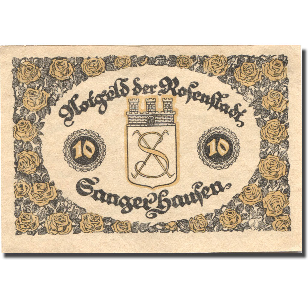 Banconote, Germania, Sangerhausen, 10 Pfennig, rue, 1921, SPL Mehl:1163.1a
