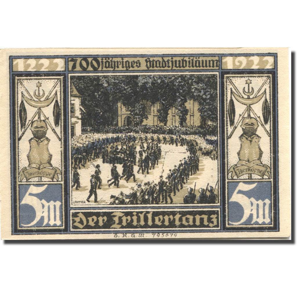 Banknote, Germany, Attendorn, 5 Mark, soldat, UNC(63), Mehl:51.1c