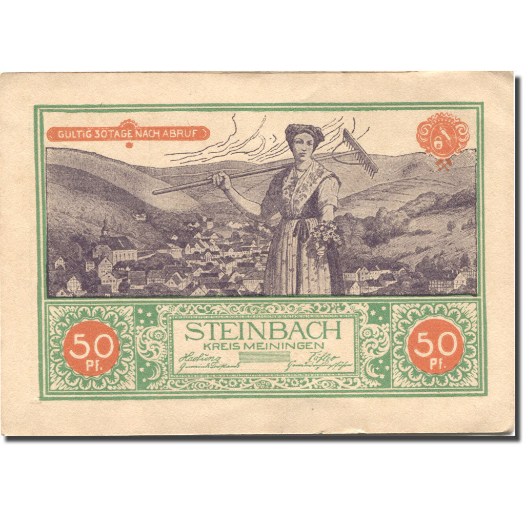 Banknote, Germany, Steinbach, 50 Pfennig, personnage, UNC(63), Mehl:1261.1a