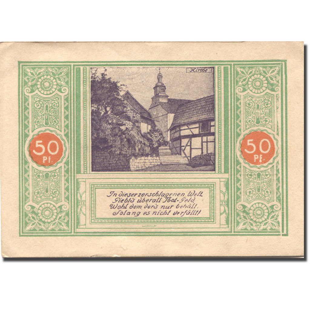 Banknote, Germany, Steinbach, 50 Pfennig, personnage, UNC(63), Mehl:1261.1a