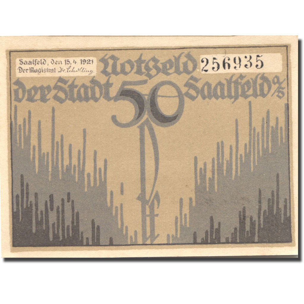 Banknote, Germany, Saalfeld, 50 Pfennig, Grotte, 1921 UNC(63) Mehl:1155.4