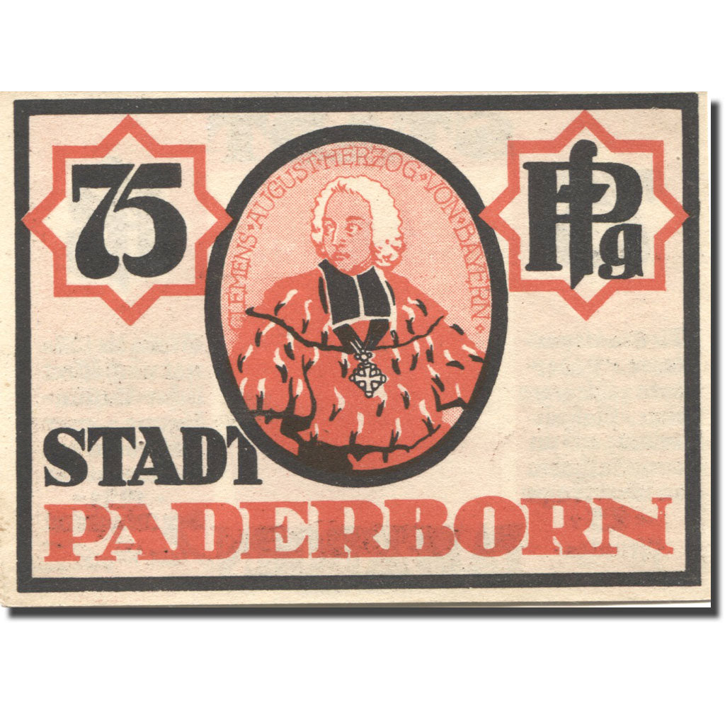Banknote, Germany, Paderborn, 75 Pfennig, Monument, 1921 UNC(63) Mehl:1043.1