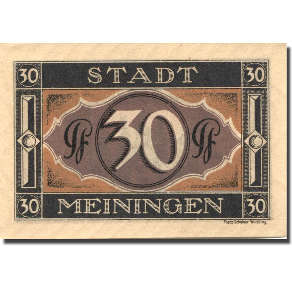 Banknote, Germany, Meiningen, 30 Pfennig, château, 1921 UNC(63) Mehl:877.4