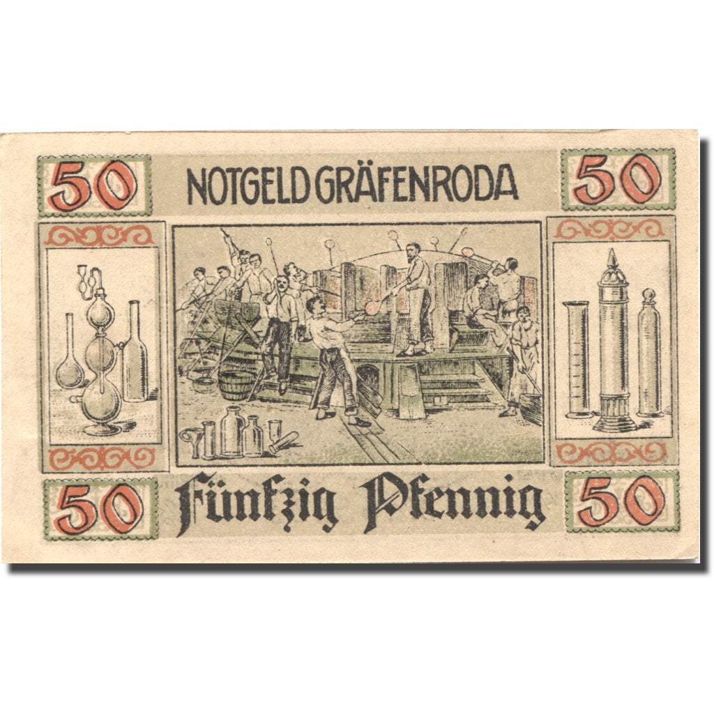 Banknote, Germany, Gräfenroda, 50 Pfennig, Usine, 1921 UNC(63) Mehl:462.2