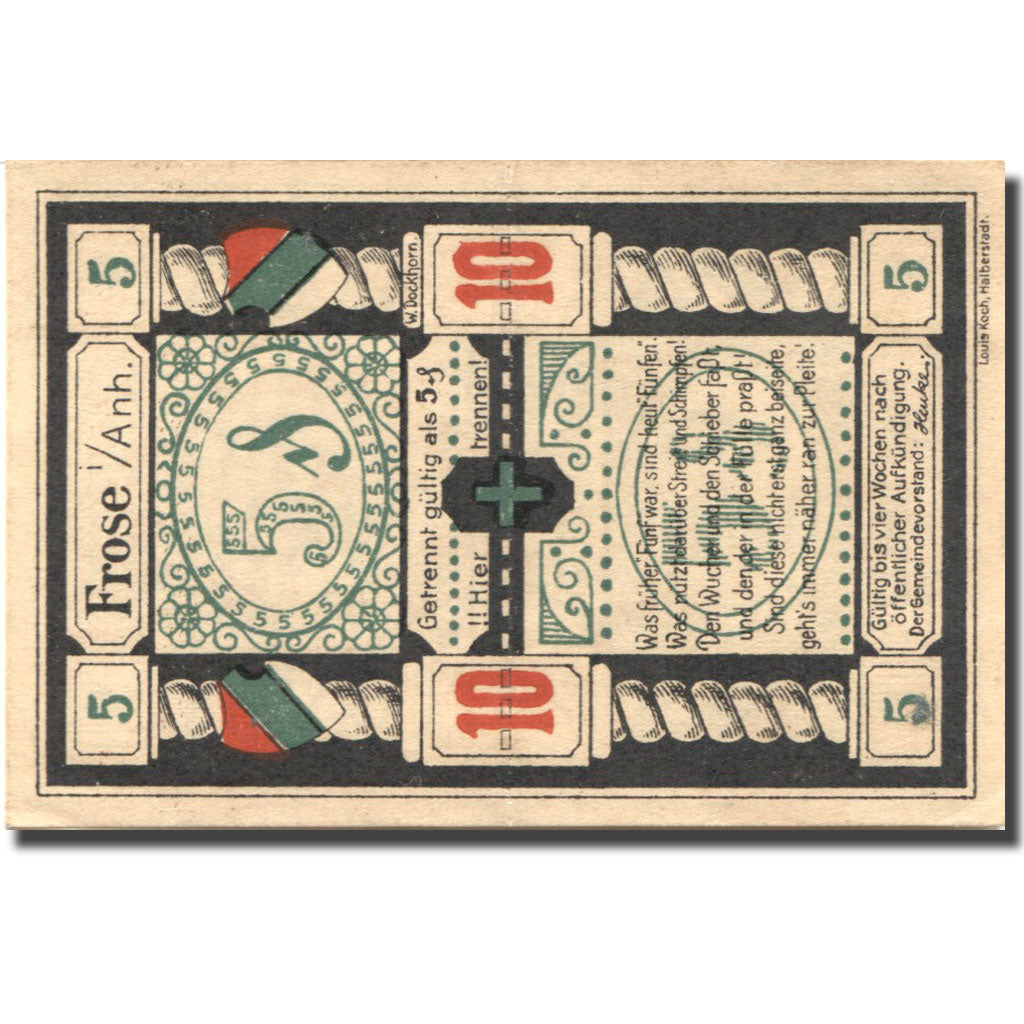 Banknote, Germany, Frose, 10 Pfennig, valeur faciale, UNC(63), Mehl:398.1