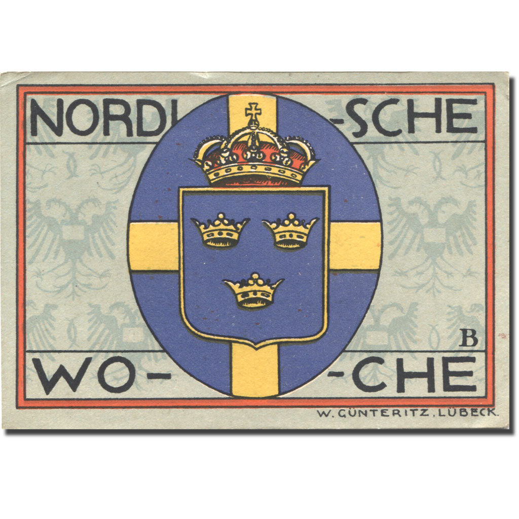 Banknote, Germany, Lübeck, 50 Pfennig, Blason, 1921 AU(55-58) Mehl:827.1
