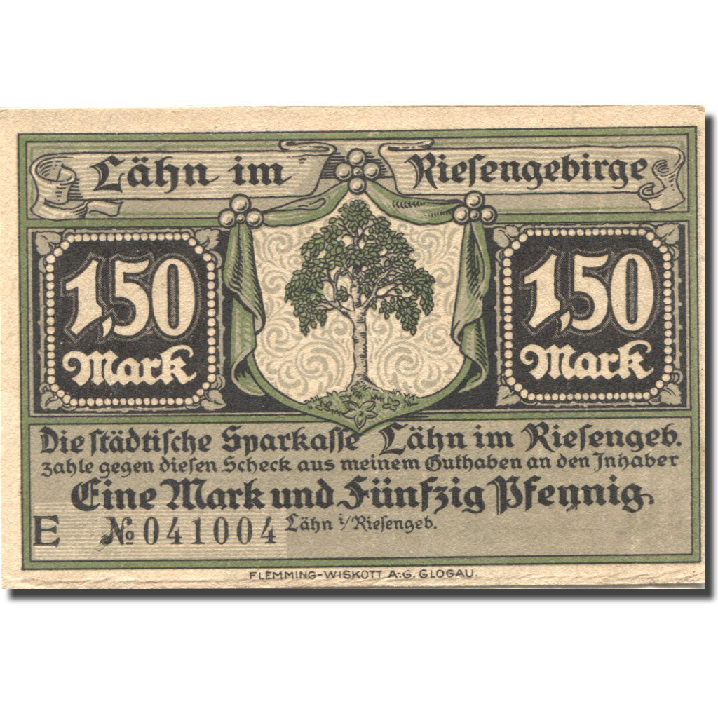 Banknote, Germany, Lähn, 1.5 Mark, village, UNC(63), Mehl:756.1b