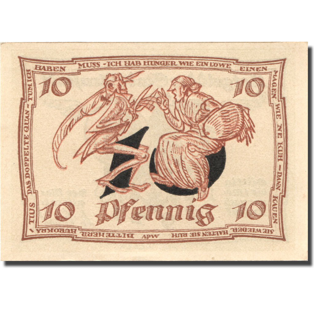 Banknote, Germany, Arnstadt, 10 Pfennig, aigle, 1921, UNC(63), Mehl:43.1
