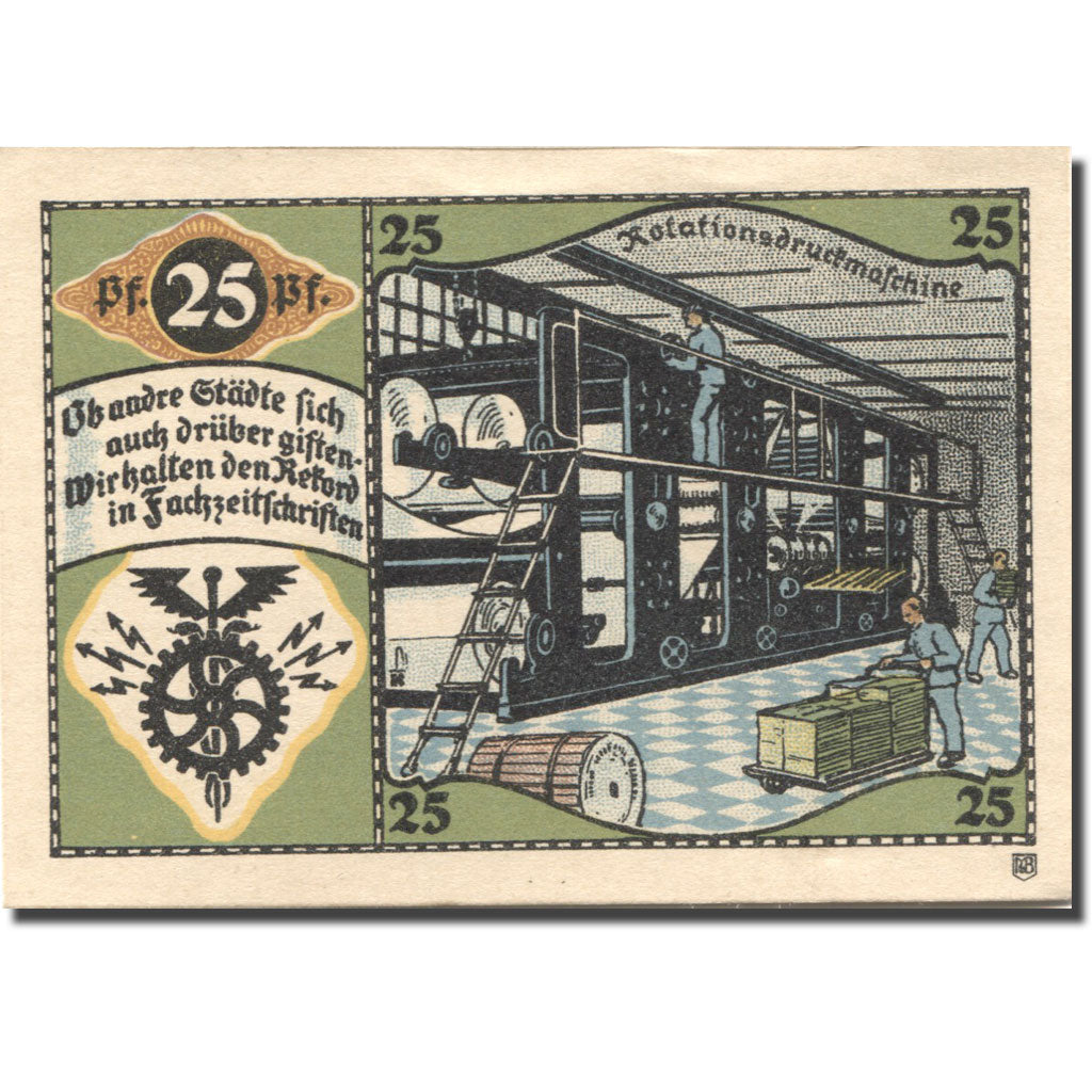 Banknote, Germany, Pössneck, 25 Pfennig, Usine, UNC(63), Mehl:1066.6