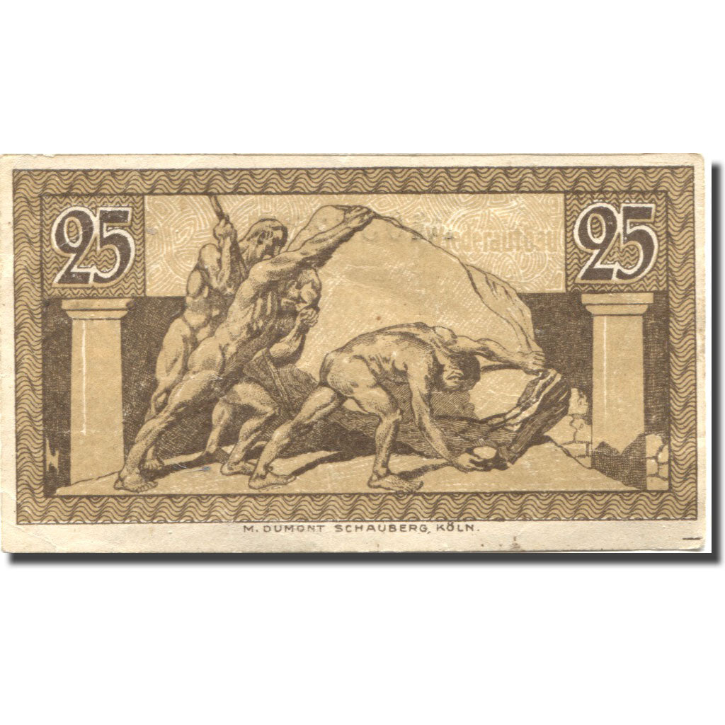 Biljet, Duitsland, Bonn, 25 Pfennig, personnage, 1920, SUP, Mehl:74.6b