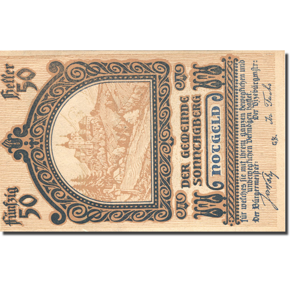 Geldschein, Österreich, Sonntagberg, 50 Heller, château, 1920 UNZ- Mehl:FS 1005a