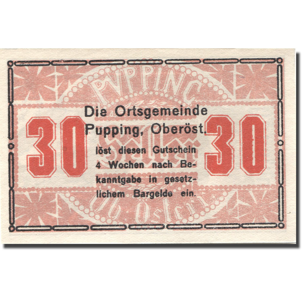 Banknote, Austria, Pupping, 30 Heller, ruine, UNC(63), Mehl:FS 792IIa