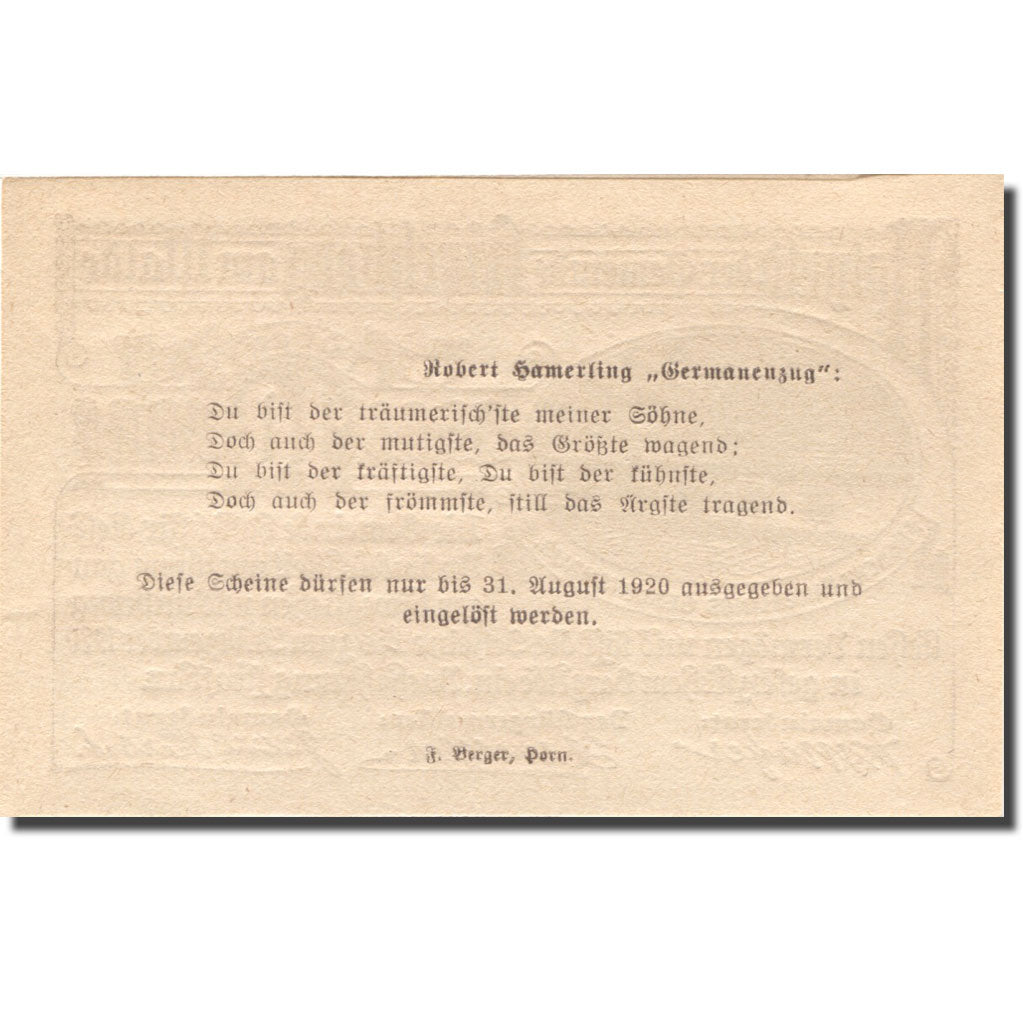 Banknote, Austria, Kirchberg, 10 Heller, ferme, 1920 UNC(63) Mehl:FS 440a