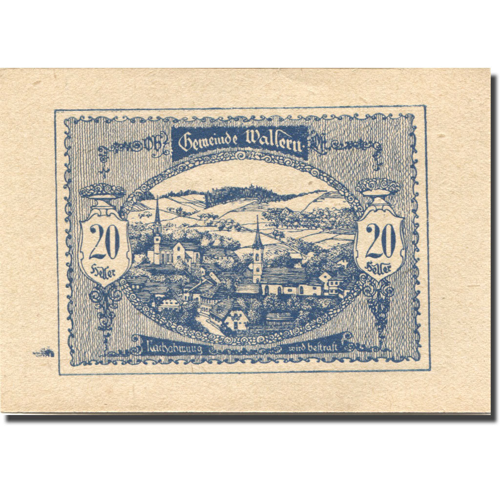 Banknote, Austria, Wallern, 20 Heller, village, 1920 UNC(63) Mehl:FS 1136a