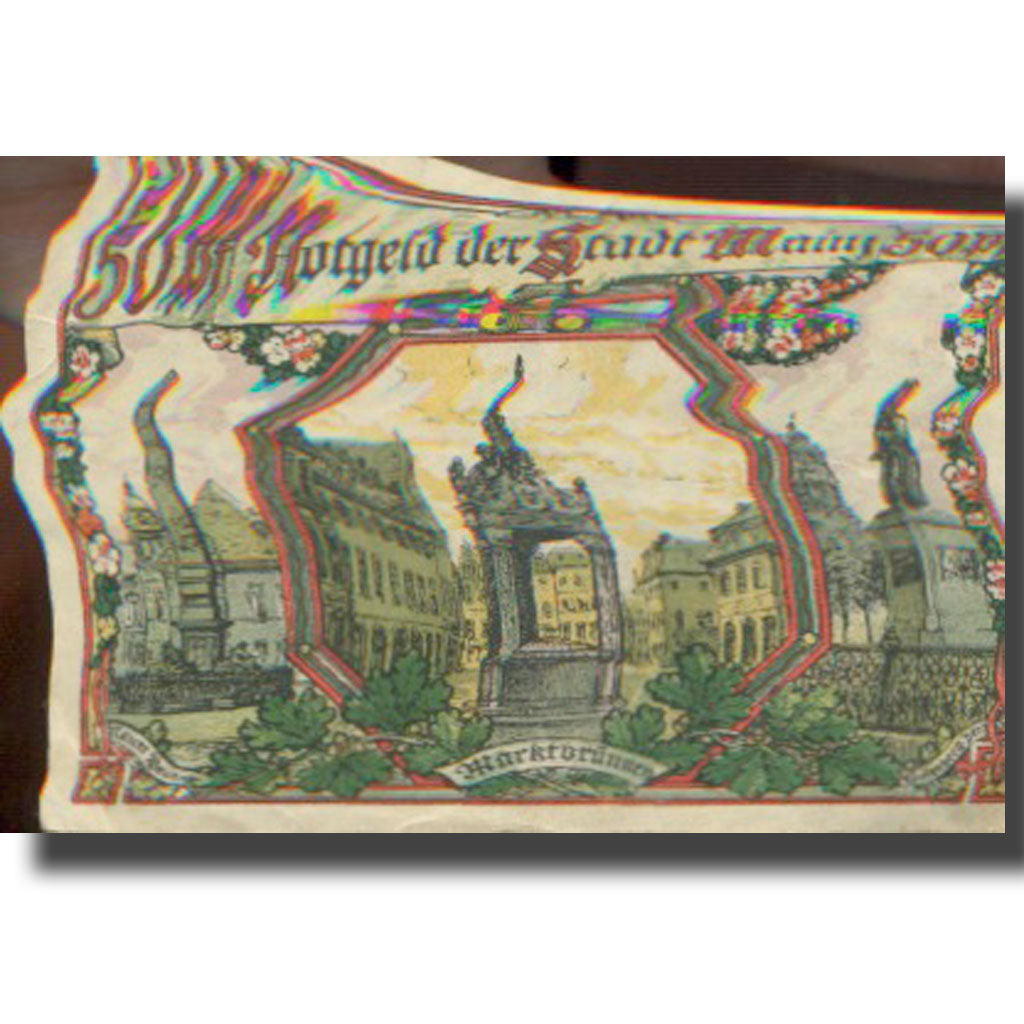 Banknote, Germany, Mainz, 50 Pfennig, Eglise, 1921 VF(20-25) Mehl:860.1a