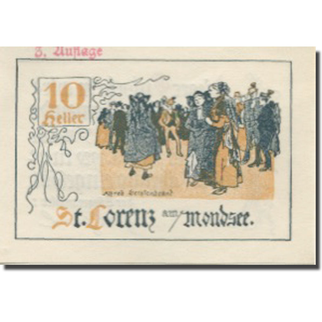 Banknote, Austria, St Lorenz, 10 Heller, personnage, 1920, UNC(63) Mehl:FS 904a