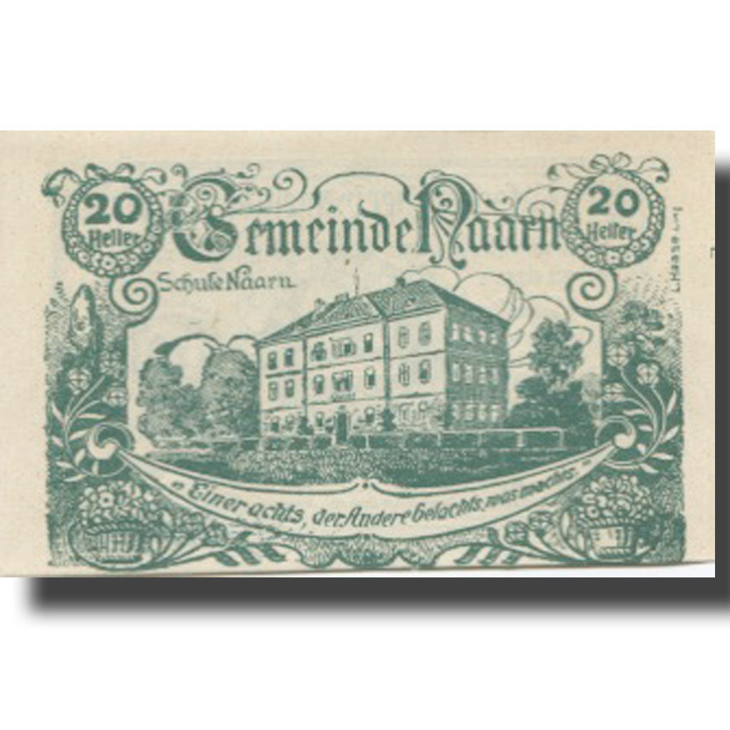 Banknote, Austria, Naarn, 20 Heller, Blason 1920-12-31, UNC(63), Mehl:FS 642a