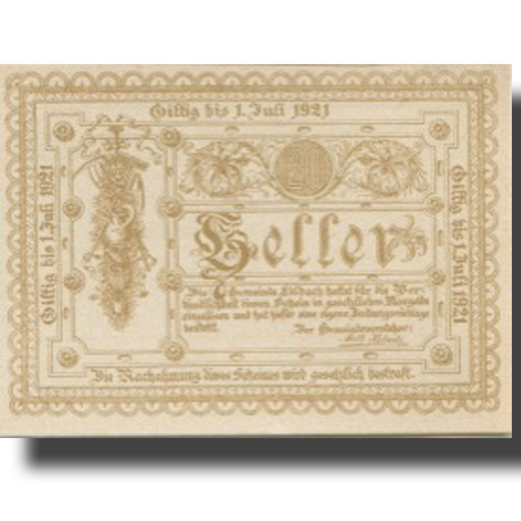 Geldschein, Österreich edlbach 20Heller, valeur faciale, 1921 UNZ- Mehl:FS 150a