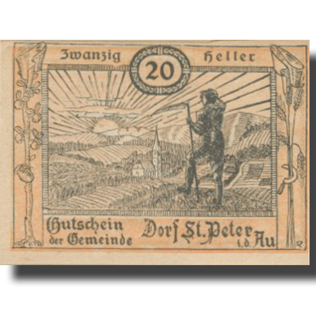 Banknote, Austria, St Peter i/d Au, 20 Heller, champs 1920 UNC(63) Mehl:FS 923Ac
