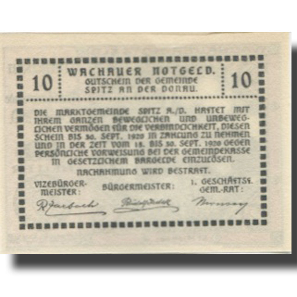 Banknote, Austria, St Michael, 10 Heller, château, 1920 UNC(63) Mehl:FS 1122.9