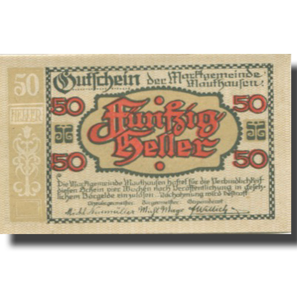 Banknote, Austria, Mauthausen, 50 Heller, château, UNC(63), Mehl:FS 601Ia
