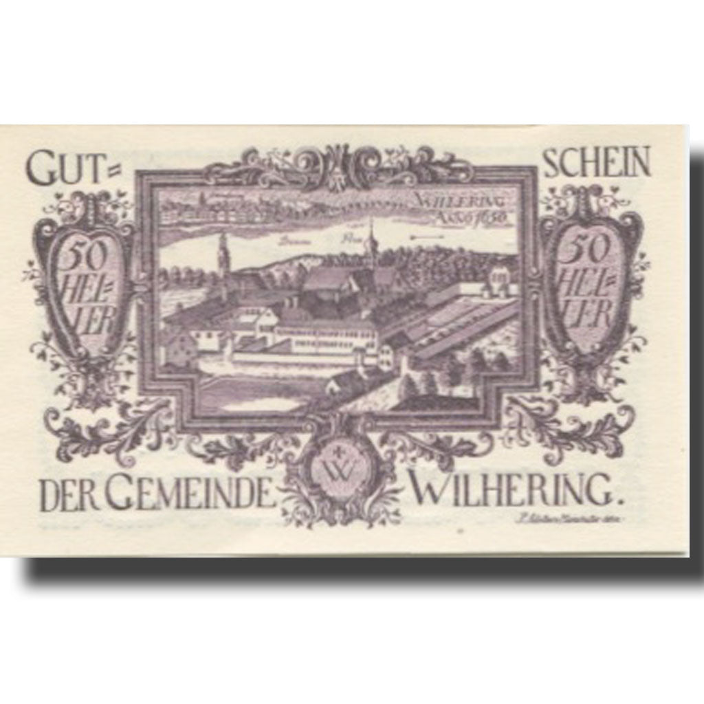 Banknote, Austria, Wilhering, 50 Heller, château, 1920 UNC(63) Mehl:FS 1236