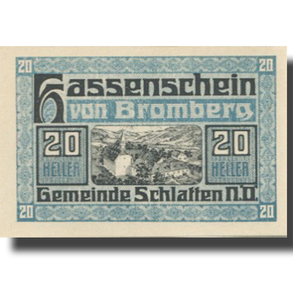 Banknote, Austria, Bromberg, 20 Heller, Eglise, 1920 UNC(63) Mehl:FS 105a