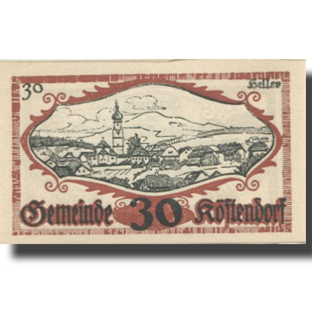 Banknote, Austria, Köstendorf, 30 Heller, village, 1920 UNC(63) Mehl:FS 469a