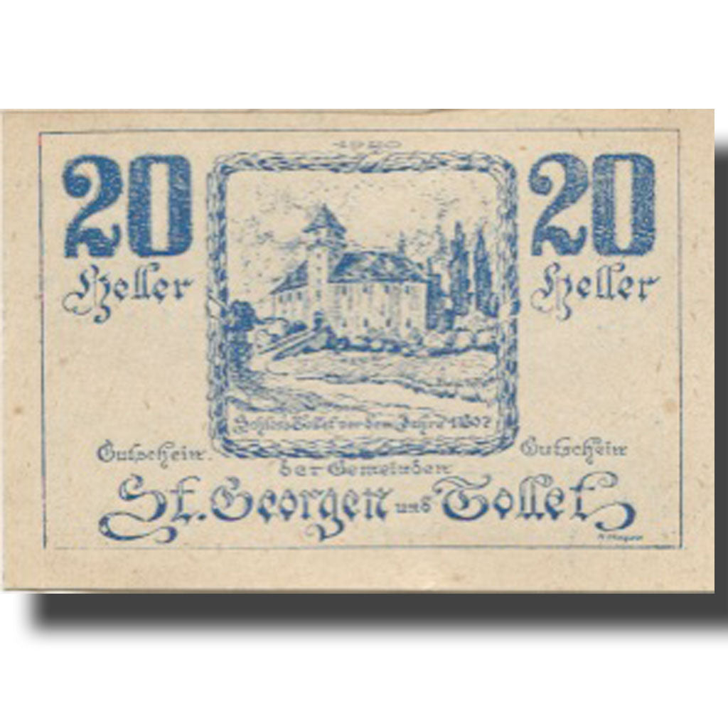 Banknote, Austria, St Georgen, 20 Heller, Blason, 1921 UNC(63) Mehl:FS 890