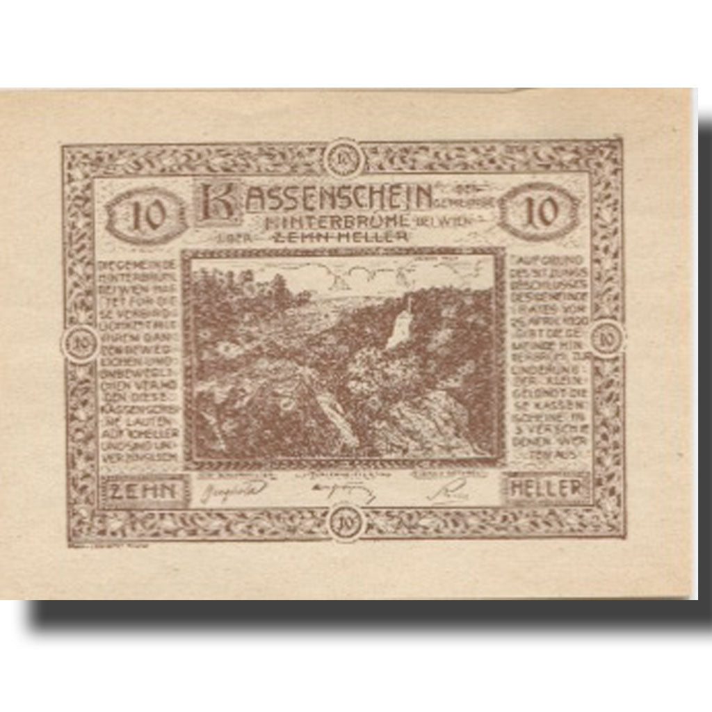 Banknote, Austria, Hinterbrühl, 10 Heller, Forêt, 1920 UNC(63) Mehl:FS 376Ib1