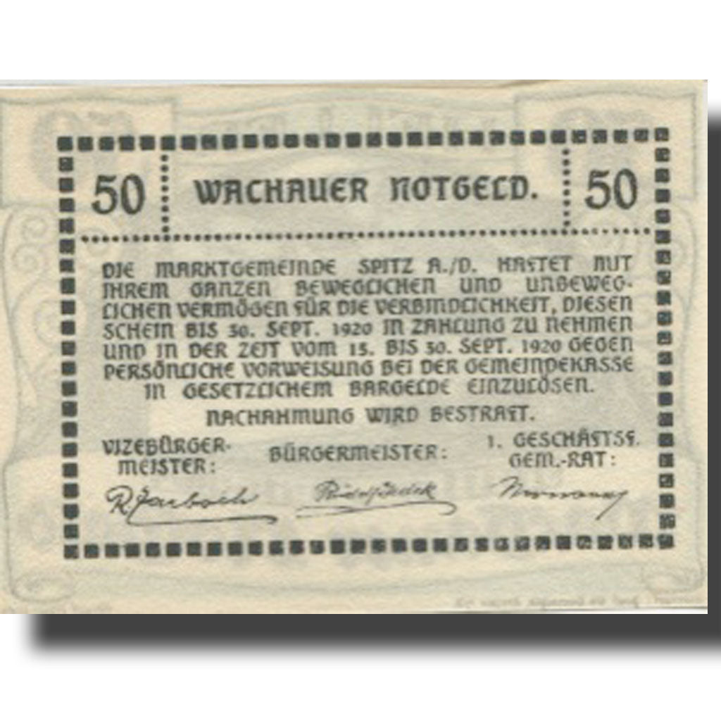 Banknote, Austria, Mitter-Arnsdorf, 50 Heller 1920 UNC(63) Mehl:FS 1122.6