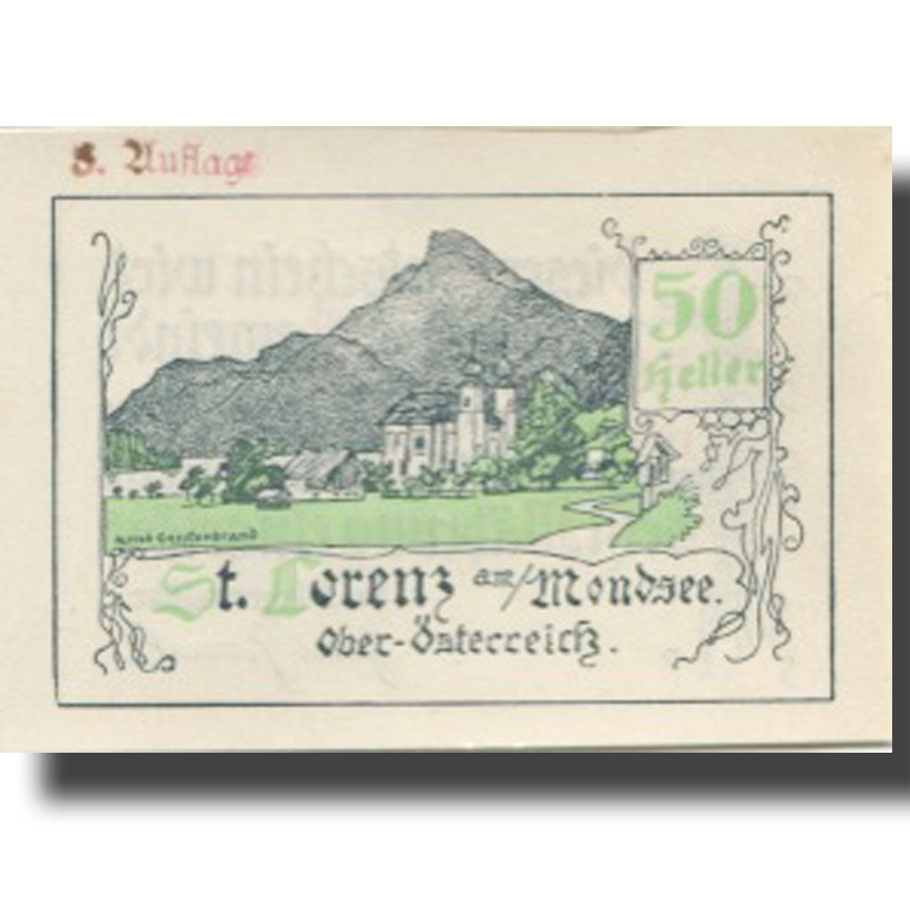 Banknote, Austria, St Lorenz, 50 Heller, montagne, 1920 UNC(63) Mehl:FS 904a