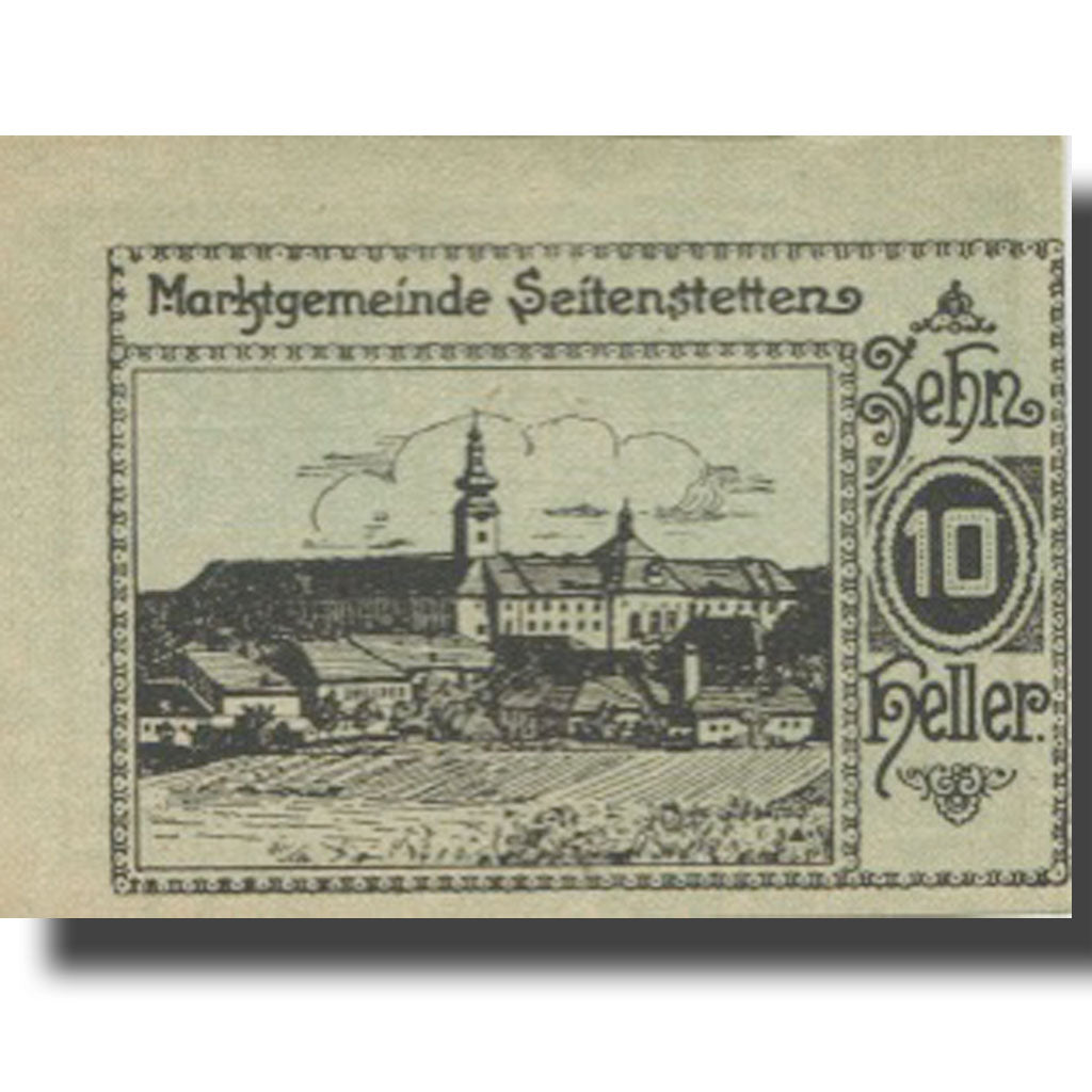 Banknote, Austria, Seitenstetten, 10 Heller, Blason, 1920 UNC(63) Mehl:FS 990
