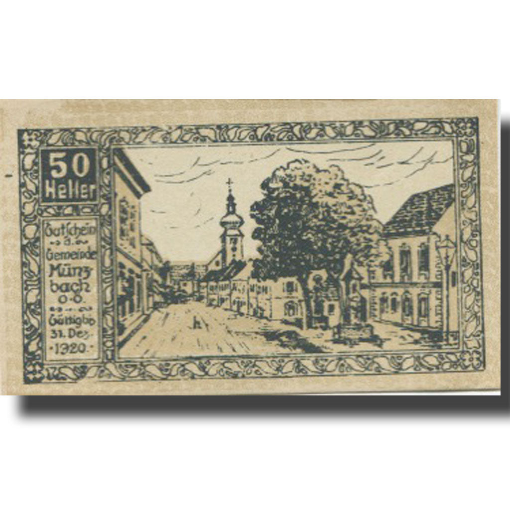 Banknote, Austria, Münzbach, 50 Heller, rue, 1920 UNC(63) Mehl:FS 636I