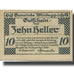 Banknote, Austria, Windegg, 10 Heller, paysage, 1920, UNC(63) Mehl:FS 1241Ia