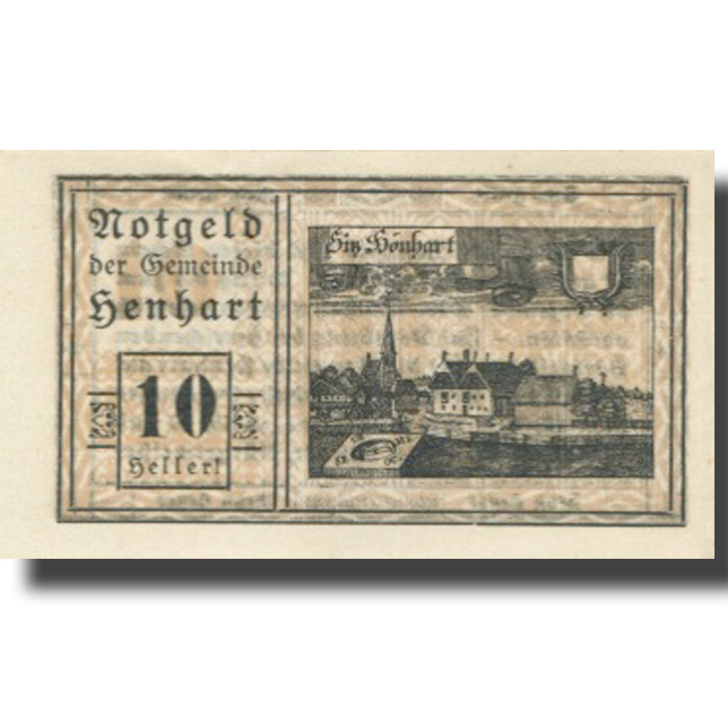 Banknote, Austria, Henhart, 10 Heller, Blason, 1920 UNC(63) Mehl:FS 366a