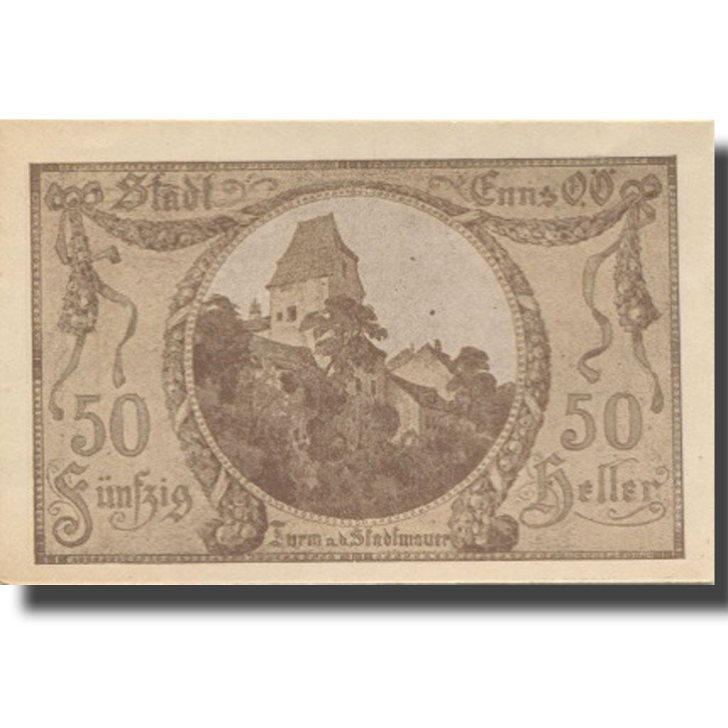 Banknote, Austria, Enns, 50 Heller, Blason 1920-12-31, UNC(63), Mehl:FS 174IIa
