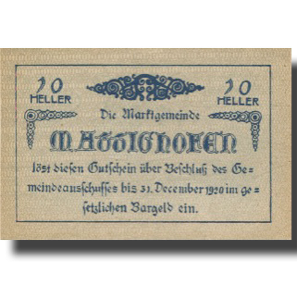 Banknote, Austria, Mattighofen, 10 Heller, Blason, 1920 UNC(63) Mehl:FS 594a