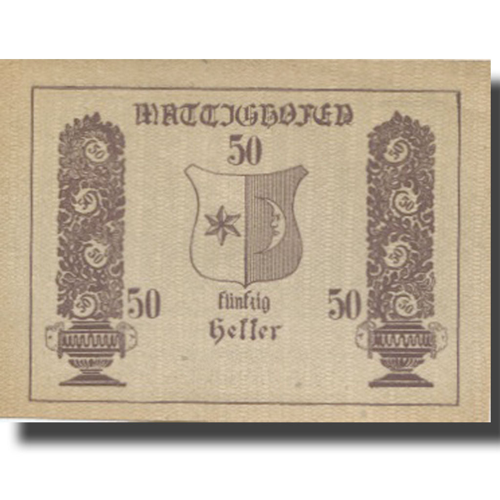 Banknote, Austria, Mattighofen, 50 Heller, Eglise, 1920, UNC(63) Mehl:FS 594b